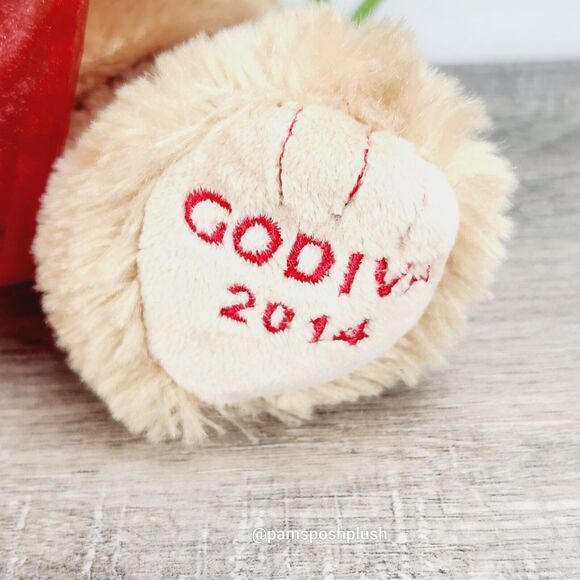 Gund Godiva Christmas Teddy Bear Plush 11" Elf Outfit Green Red 2014 Advertising - Picture 2 of 9